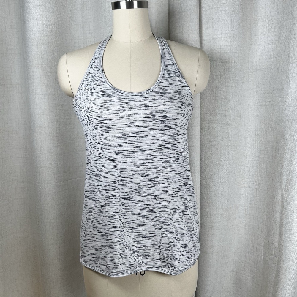 Lululemon Heathered Tiger Space Grey Essential Tank Top Pleated Racerback Sz 6